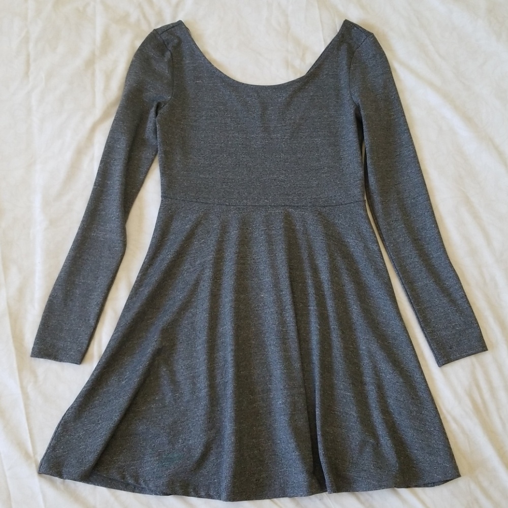 Gray Long Sleeve Dress